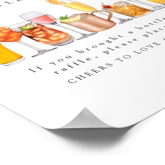 Stock das Bar Couples Duschflasche Raffle Schild (Ecke)