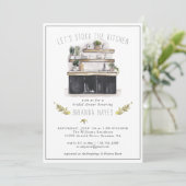 Stock das KüchenBrautparty Einladung (Stehend Vorderseite)