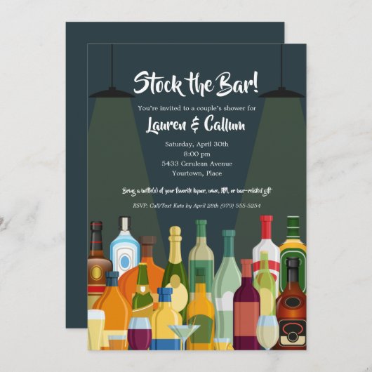 Stock das Party für die Aufwärmung des Bar Einladung (Vorne/Hinten)