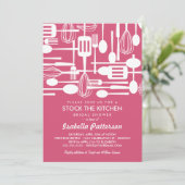Stock das Retro-Brautparty der Küche Einladung (Stehend Vorderseite)