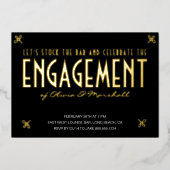 Stock der Bar Engagement Partei Typografisches Gol Folieneinladung (Vorderseite)