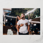 Stock der Bar Engagement Partei Typografisches Gol Folieneinladung (Rückseite)