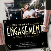 Stock der Bar Engagement Partei Typografisches Gol Folieneinladung