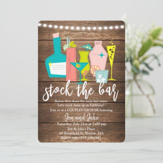 Stock der Coddusche Bar Couples Einladung (Stehend Vorderseite)