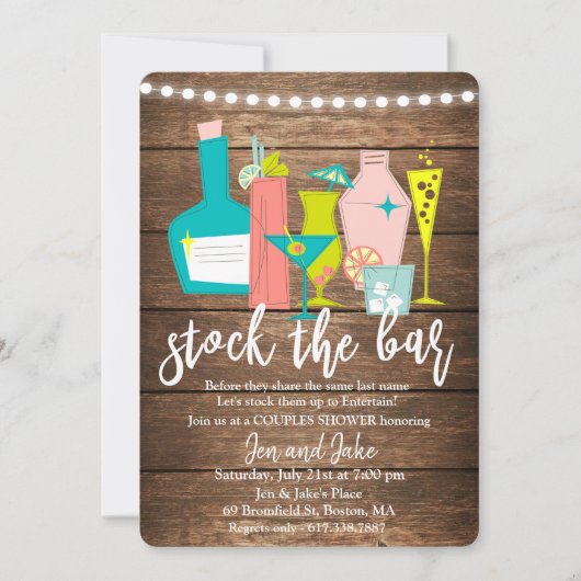 Stock der Coddusche Bar Couples Einladung (Vorderseite)