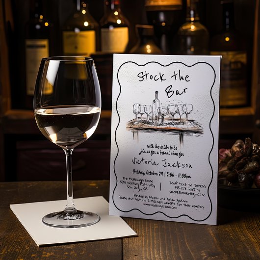 Stock die Bar Art Bridal Couples Dusche Einladung