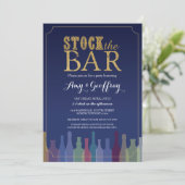 Stock Die Bar Blue Party Verlobung Paare einladen Einladung (Stehend Vorderseite)