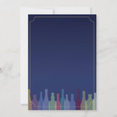 Stock Die Bar Blue Party Verlobung Paare einladen Einladung (Rückseite)