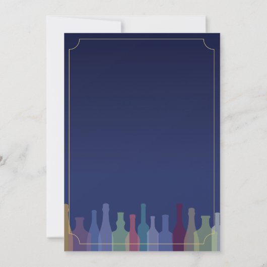 Stock Die Bar Blue Party Verlobung Paare einladen Einladung (Rückseite)