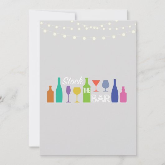 Stock die Bar Chalk Graue Verlobung Einladung (Rückseite)