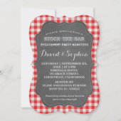 Stock die Bar Chalkboard Gingham Couples Dusche Einladung (Vorderseite)
