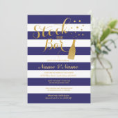 Stock die Bar Couples Dusche Party Streifen laden Einladung (Stehend Vorderseite)