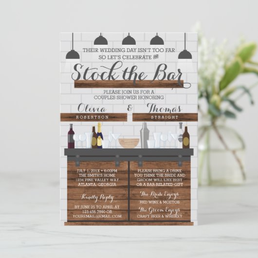 Stock die Bar-Dusche, Bauernstil Einladung (Stehend Vorderseite)