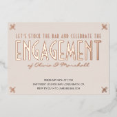 Stock die Bar Engagement Party Luxus-Rose Gold Folieneinladung (Vorderseite)