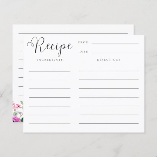 Stock die Brautparty-Rezept-Karte (Vorne/Hinten)