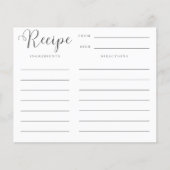 Stock die Brautparty-Rezept-Karte (Vorderseite)