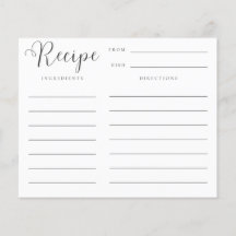Stock die Brautparty-Rezept-Karte