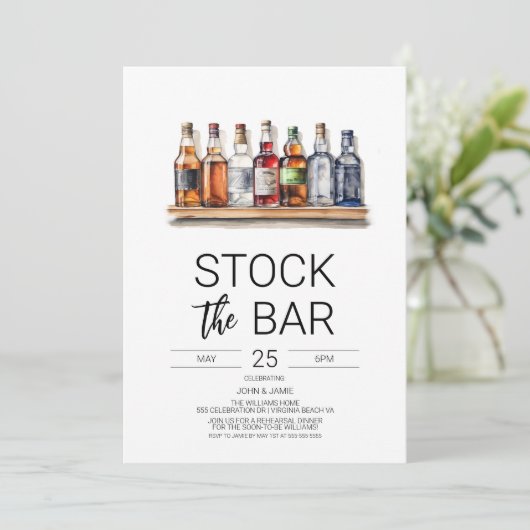 Stock die Dusche Bar Paare Einladung (Stehend Vorderseite)