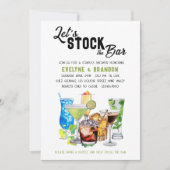 Stock die Dusche der Bar Alocholic Drinks Couples Einladung (Vorderseite)