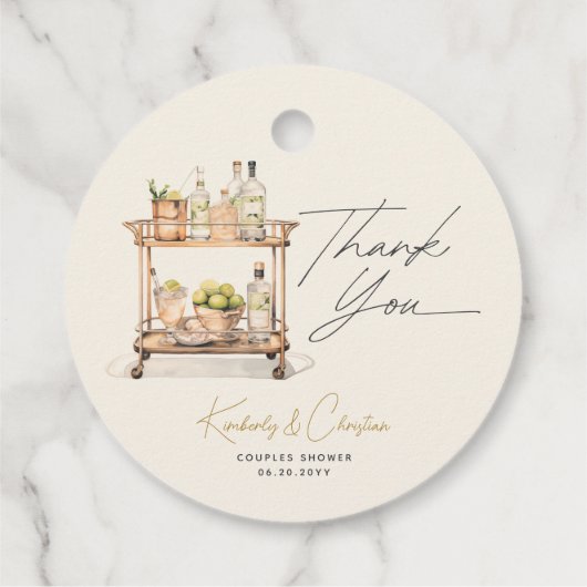 Stock die Dusche der Bar Cart Couples Geschenkanhänger (Rückseite)