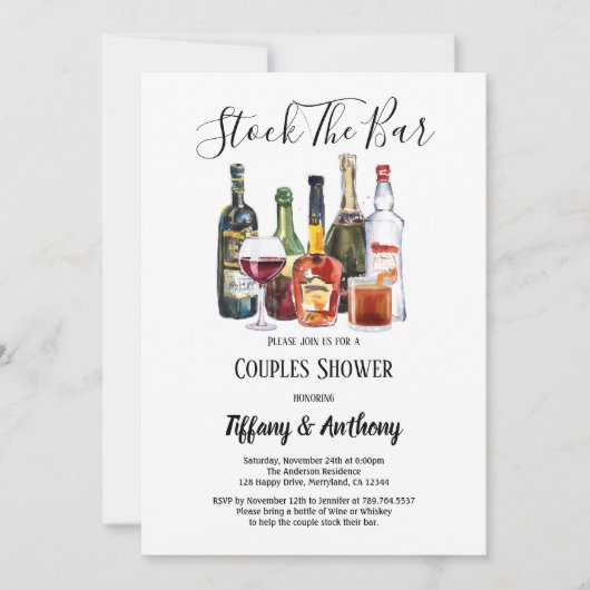 Stock die Dusche für die Bar Einladung (Vorderseite)