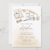 Stock Die Küche Boho Wasserfarbe Brautparty Einladung (Vorderseite)