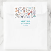 Stock die Küche Brautparty Küche Geschirr Quadratischer Aufkleber (Tasche)