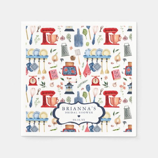 Stock die Küche Brautparty Personalisiert Serviette (Vorderseite)