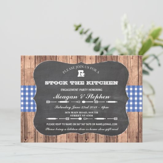 Stock Die Küche Engagement Party Paare Dusche Einladung (Stehend Vorderseite)