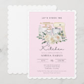 Stock die Küche rosa Retro Backen Brautparty Einladung (Vorne/Hinten)