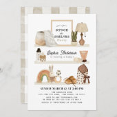 Stock die Regale Kinderzimmer Boho Baby Dusche Einladung (Vorne/Hinten)