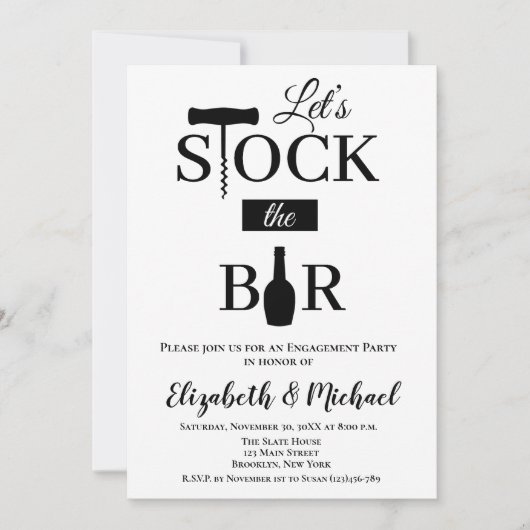 Stock - Einladung der Bar-Betreffenden (Vorderseite)