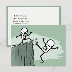 Stock-Figur-Humor für das neue Jahr 2027  Postkarte