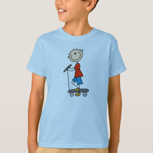 Stock-Figur-Junge auf Scooter T-Shirt