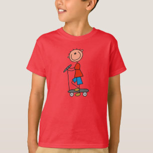 Stock-Figur-Junge auf Scooter T-Shirt