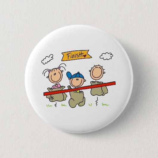 Stock-Figur-Sackhüpfen Button (Vorderseite)