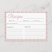 Stock ihre Kochkunstkarte Brautparty Begleitkarte (Rückseite)