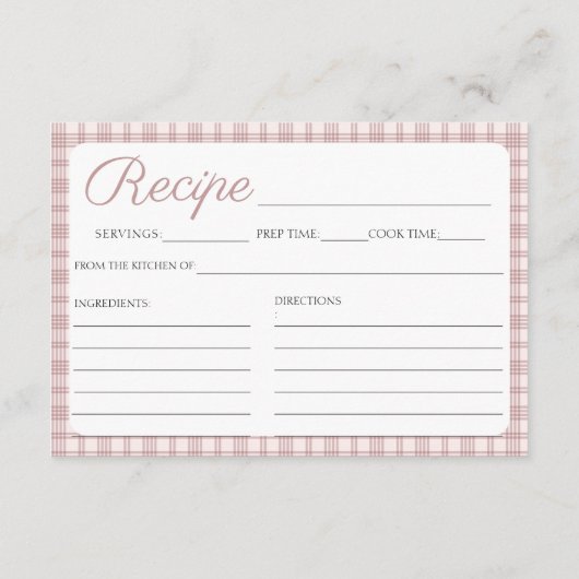 Stock ihre Kochkunstkarte Brautparty Begleitkarte (Rückseite)