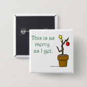 Stock in einem Topf-Weihnachten Button (Vorne & Hinten)