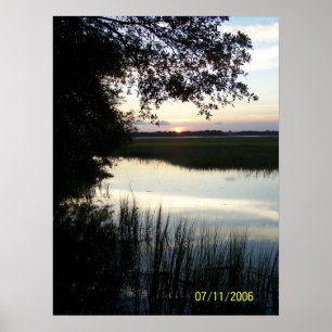 Stock-Insel-Sonnenuntergang Poster