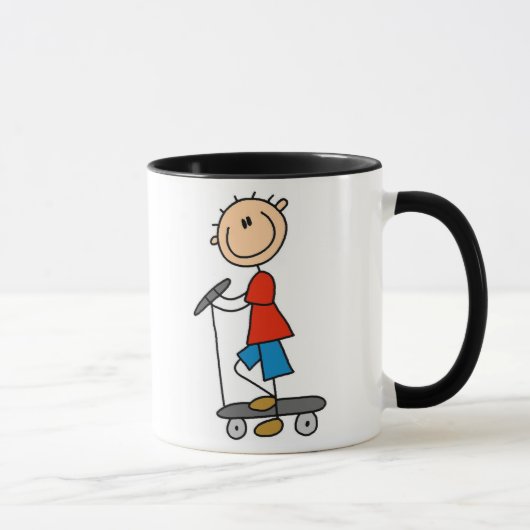Stock-Junge auf Roller Tasse (Rechts)