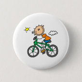 Stock-Jungen-Reitfahrrad Button (Vorderseite)