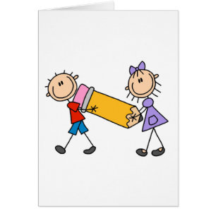 Stock-Kinder mit Bleistift