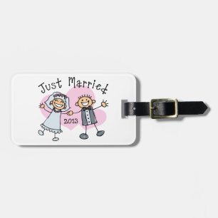Stock-Leute gerade verheiratet Gepäckanhänger