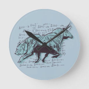 Stock Market Analysis Finance Runde Wanduhr