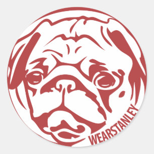 Stock mit Stanley - Rot Runder Aufkleber