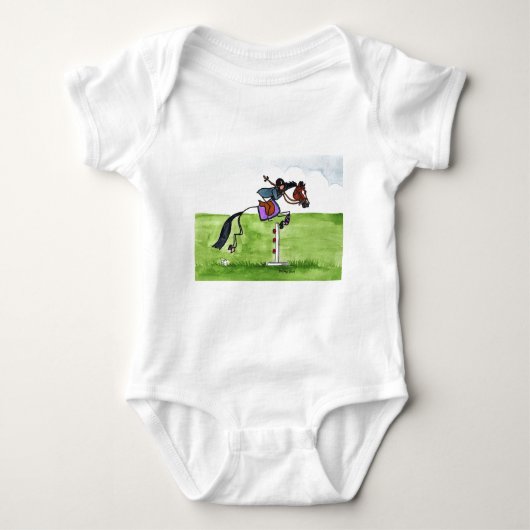 STOCK-PFERDponyShowjumping Baby Strampler (Vorderseite)
