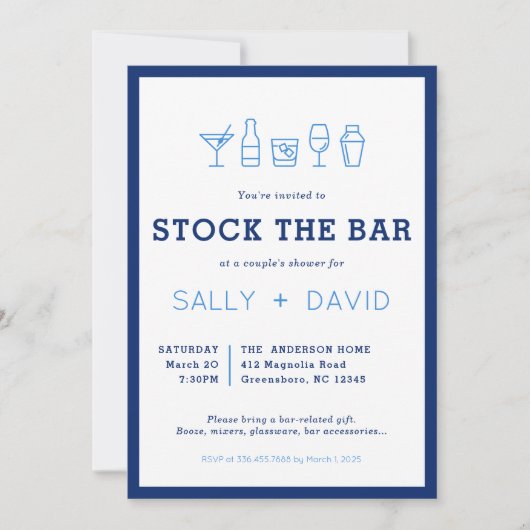 Stock The Bar Couple's Shower Invitation (Vorderseite)