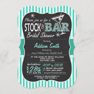 Stock the Bar Junggesellinnenabschied; Aqua Streif Einladung