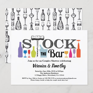 Stock The Bar Retro Paare Shower-Einladung Einladung
